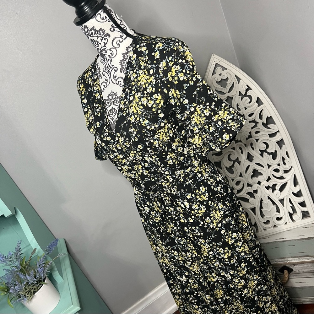 Lulus September Sunset Floral Wrap Maxi Dress Size XS Boho Cottage Core - Picture 9 of 16